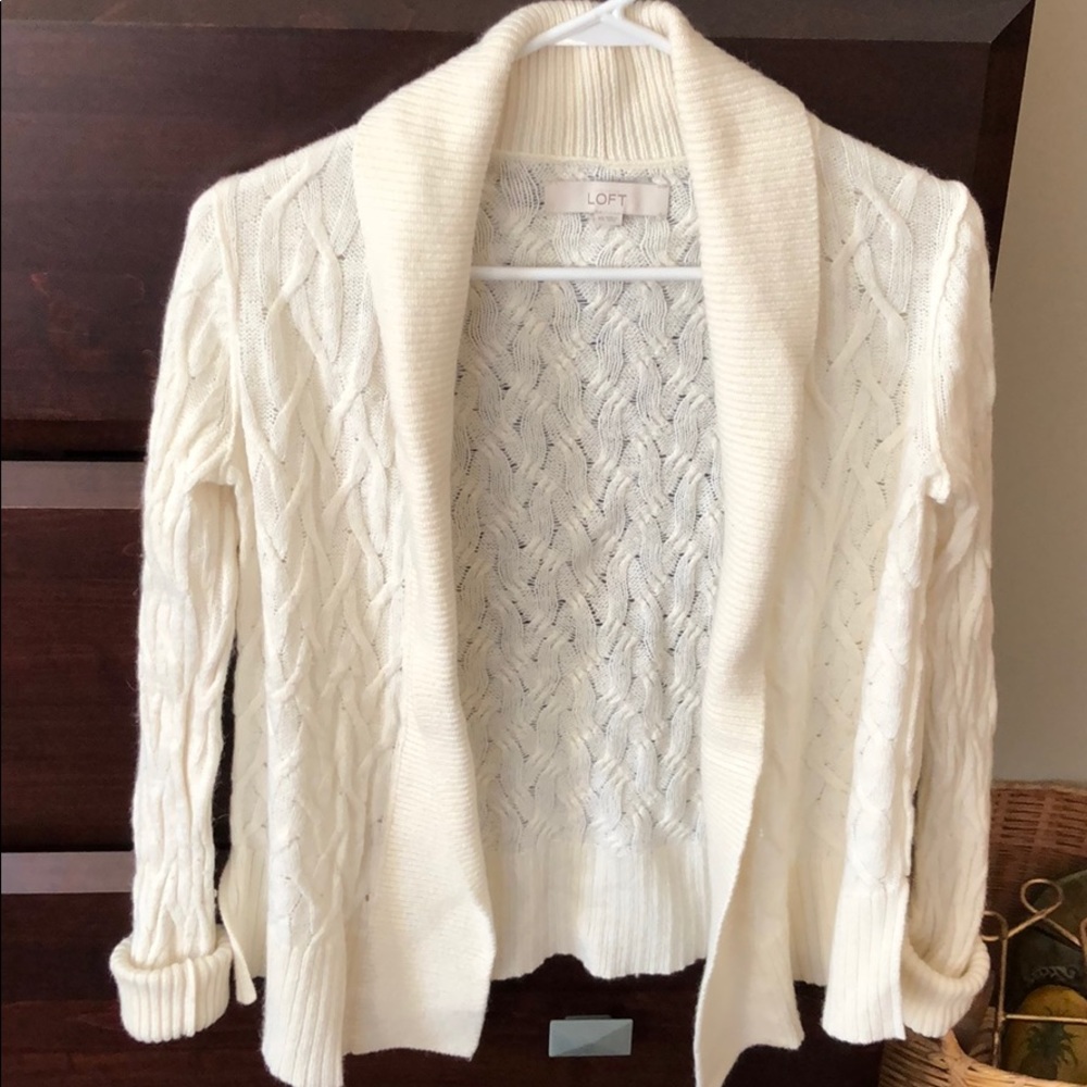 Loft cream cardigan sweater.